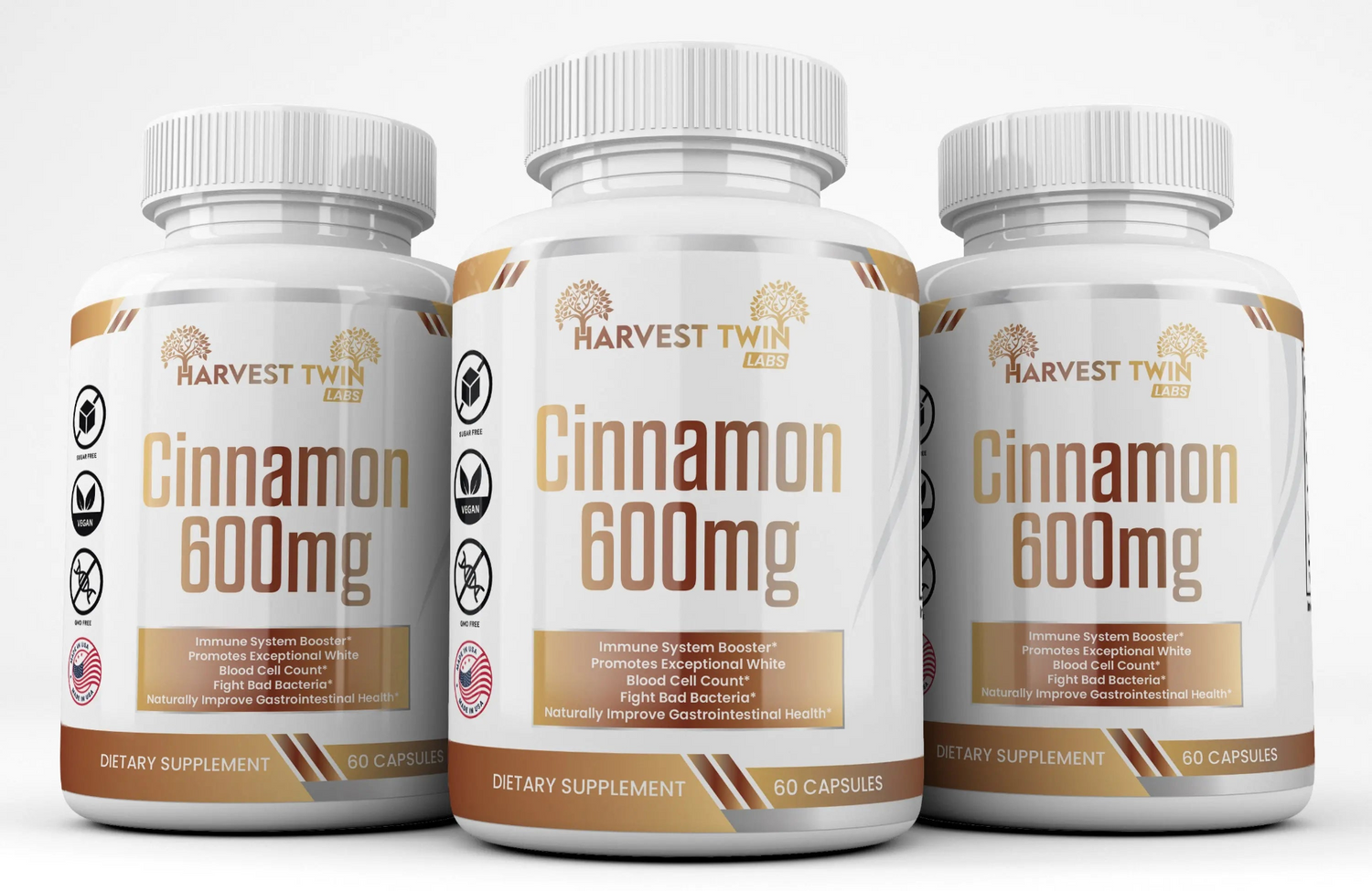 Start2Finish True Cinnamon Ceylon supplement bottle with 600mg capsules, labeled with product details and branding.