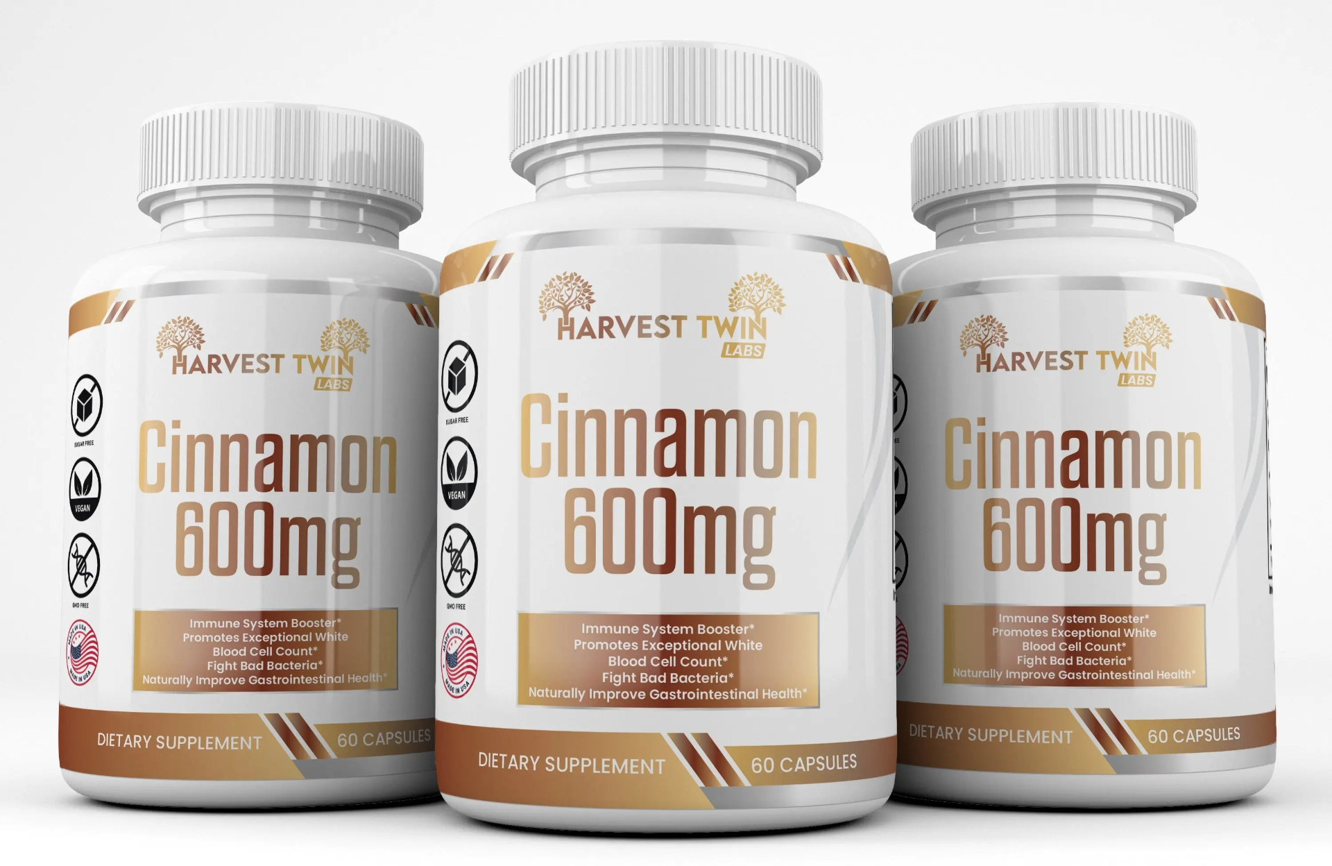 Start2Finish True Cinnamon Ceylon supplement bottle with 600mg capsules, labeled with product details and branding.