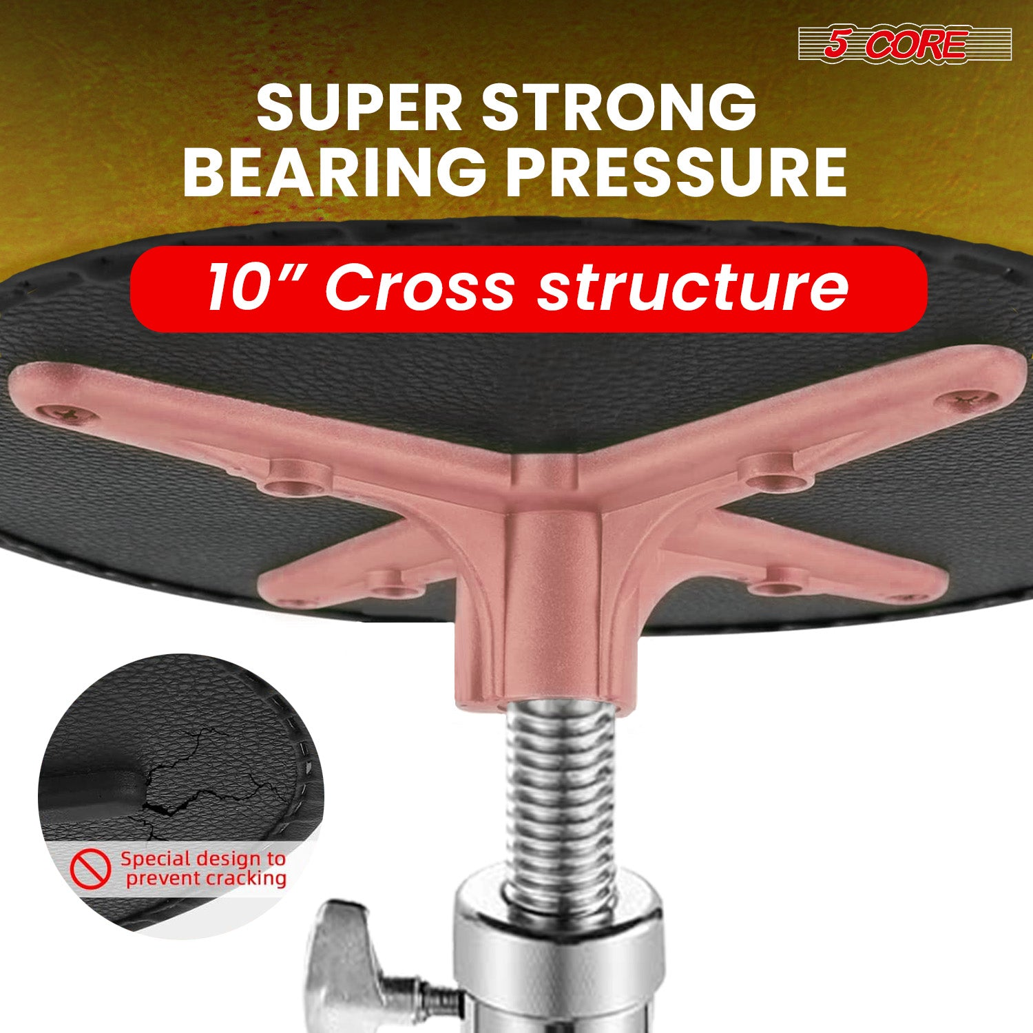 Start2Finish 5 Core Drum Throne with 4-inch padded saddle seat, heavy-duty adjustable drumming chair for musicians