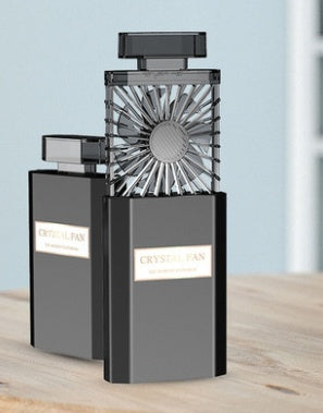 Carmine Juneberry portable perfume fan with USB rechargeable fragrance diffuser, compact bodycare device for freshening up on the go