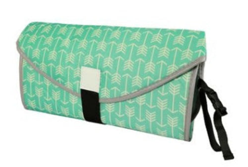 Baby changing pad by CJDropshipping, soft cushioned surface with safety straps, designed for convenient diaper changes.