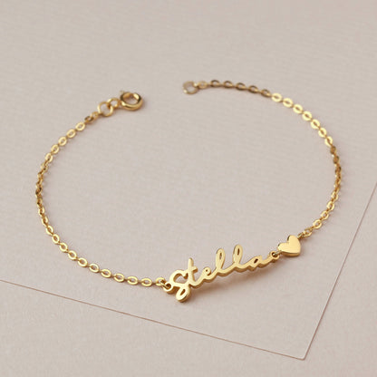 Green Millie custom name bracelet for teenage girls, personalized jewelry with engraved name, stylish gift for her.