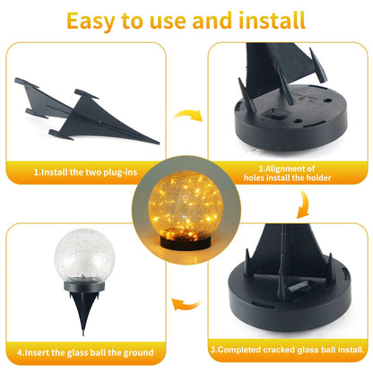 Pink Iolaus outdoor solar crack bottle 20-light waterproof decoration light for garden or patio lighting.