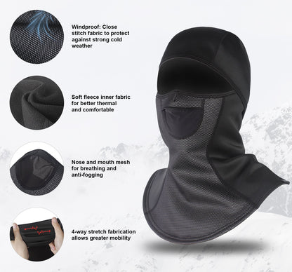 Indigo Eurybia balaclava ski mask made of breathable fabric, designed for outdoor winter sports and cold weather protection.