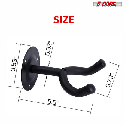 Violet Rose 5-core guitar wall mount hanger displaying a guitar securely on a wall hook for easy display and access.