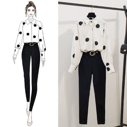 Carmine Juneberry chiffon suit set ensemble featuring a flowing chiffon top and matching pants in a stylish matching set.