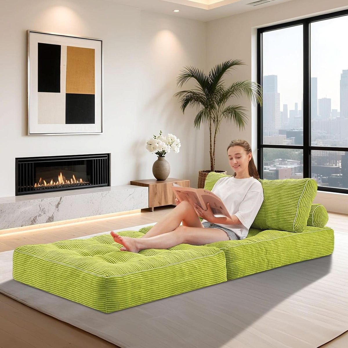 Emerald Convertible Sleeper Sofa Bed With Backrest