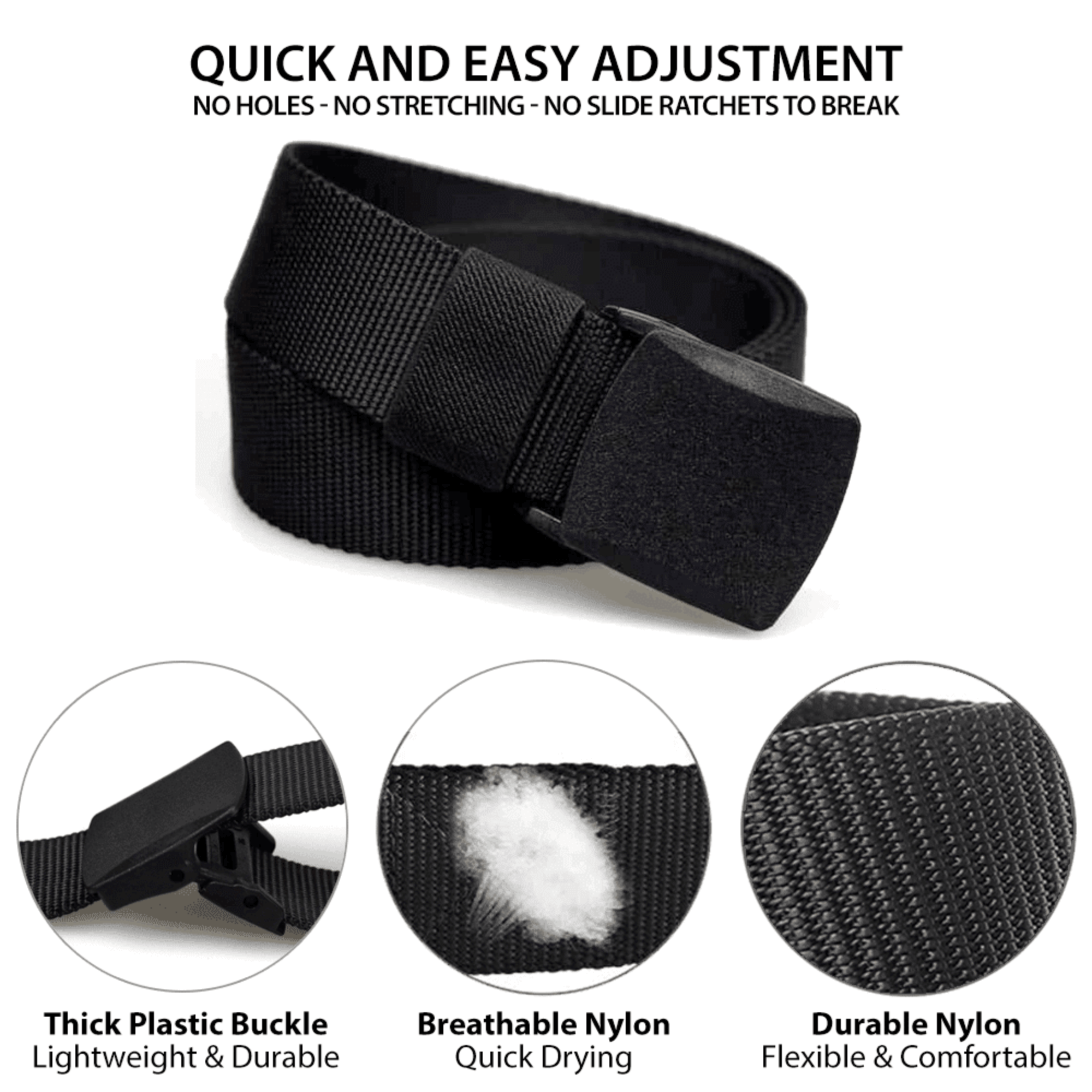 Black Lavender XGear tactical nylon belt with adjustable strap and plastic buckle, suitable for outdoor and tactical use.