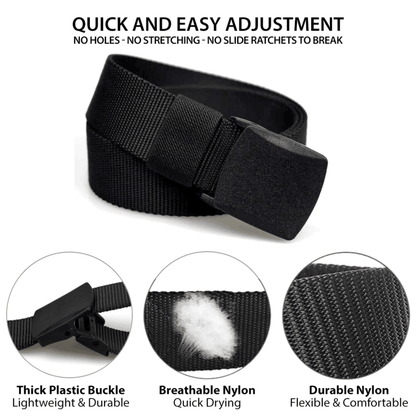 Black Lavender XGear tactical nylon belt with adjustable strap and plastic buckle, suitable for outdoor and tactical use.