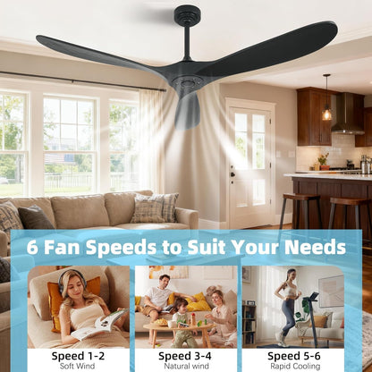 60Inch Outdoor Smart Ceiling Fan Voice Control Remote