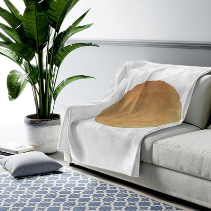 Yellow Pandora abstract sun art plush throw with vibrant sunburst design, perfect for cozy home decor accents.