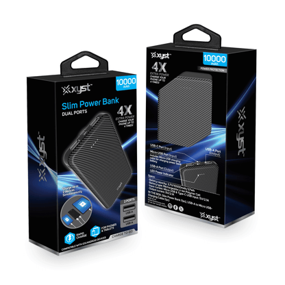 Sky Iapetus Xyst Super Slim 10,000mAh dual USB power bank for mobile and laptop charging, sleek portable design