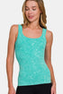 Jade Icarus Zenana ribbed scoop neck tank top for women, soft fabric, fitted sleeveless style, casual summer wardrobe essential.