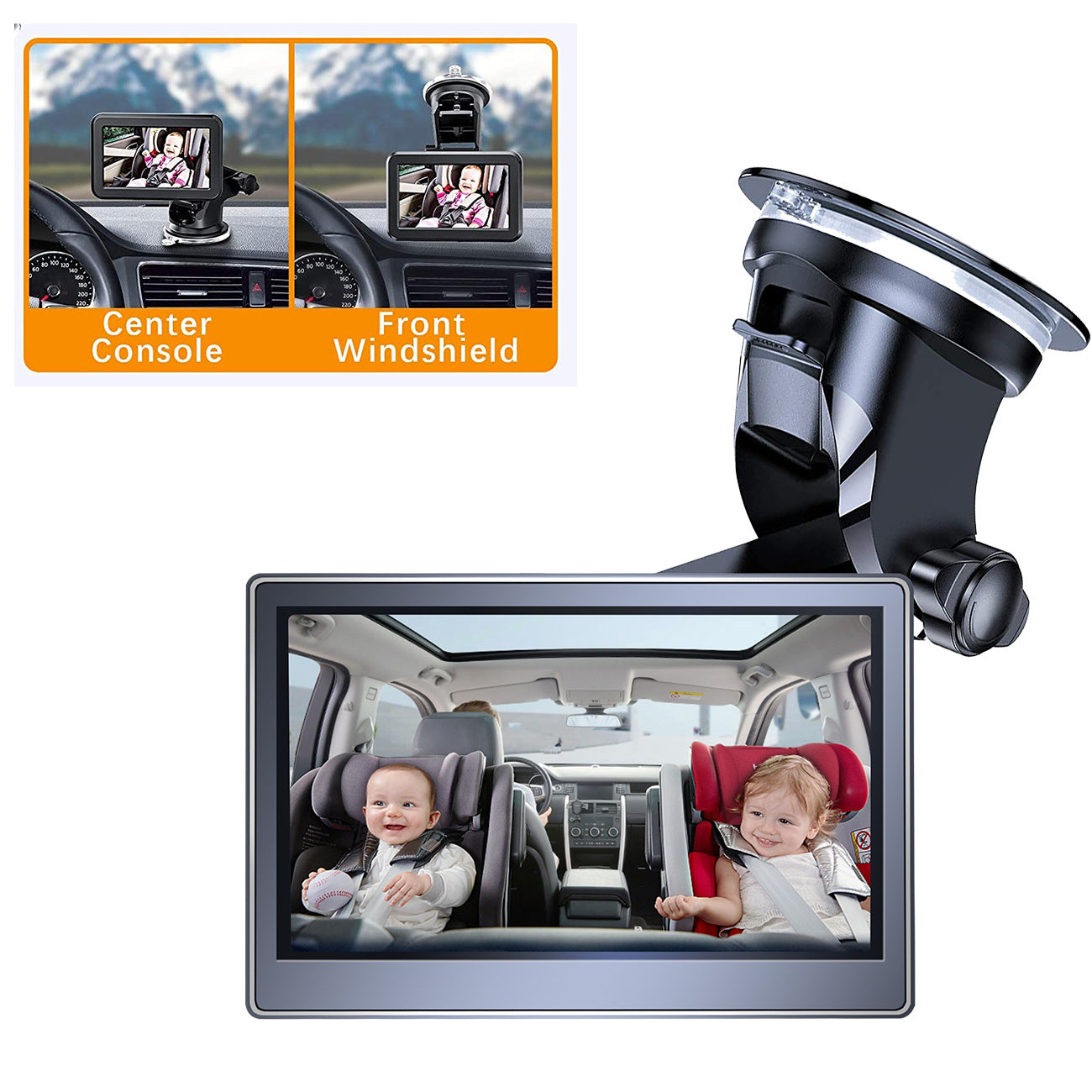 Maroon Asteria infrared night vision rearview mirror for cars, designed for infants and baby safety during night driving.