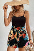 Pear Daisy boho two-piece cami top set with leaves print, casual beachwear, featuring a stylish cami top and matching bottoms.