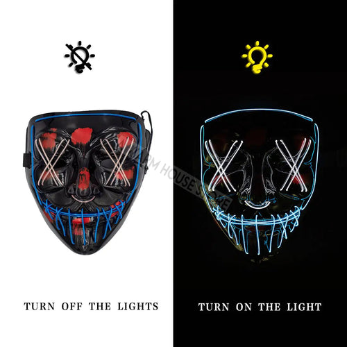 Pets Halloween LED mask by White Eucalyptus featuring a spooky glowing design for festive pet costumes.
