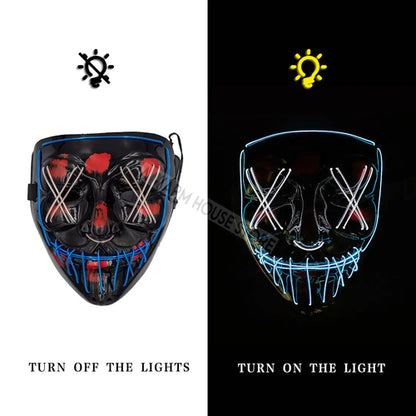 Pets Halloween LED mask by White Eucalyptus featuring a spooky glowing design for festive pet costumes.