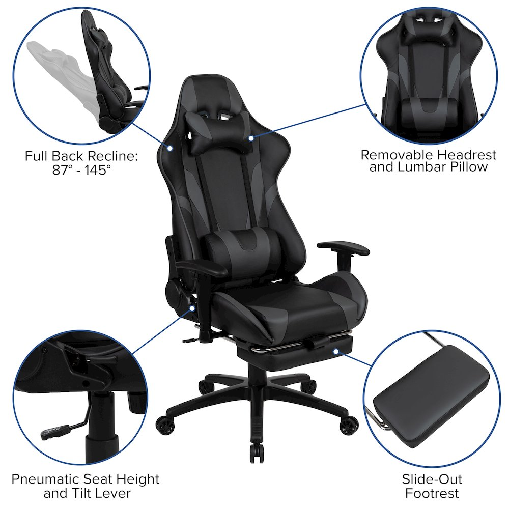 Start2Finish X30 Gaming Chair racing office computer chair with adjustable back and ergonomic design, black and red upholstery.