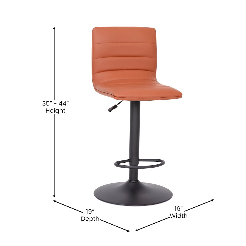 Contemporary adjustable height stool with pedestal base, modern furniture piece by Start2Finish, showing sleek design and wooden finish.