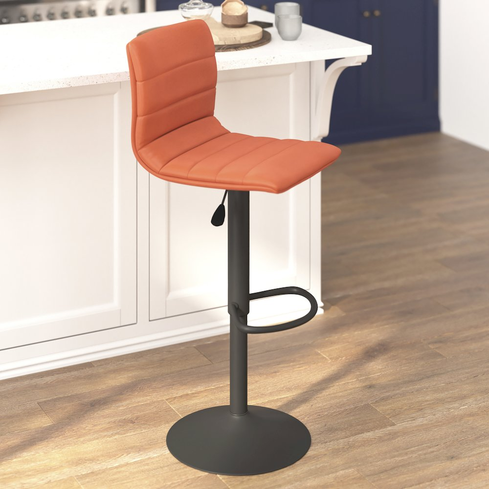 Contemporary adjustable height stool with pedestal base, featuring a sleek design and comfortable seat from Start2Finish furniture collection.