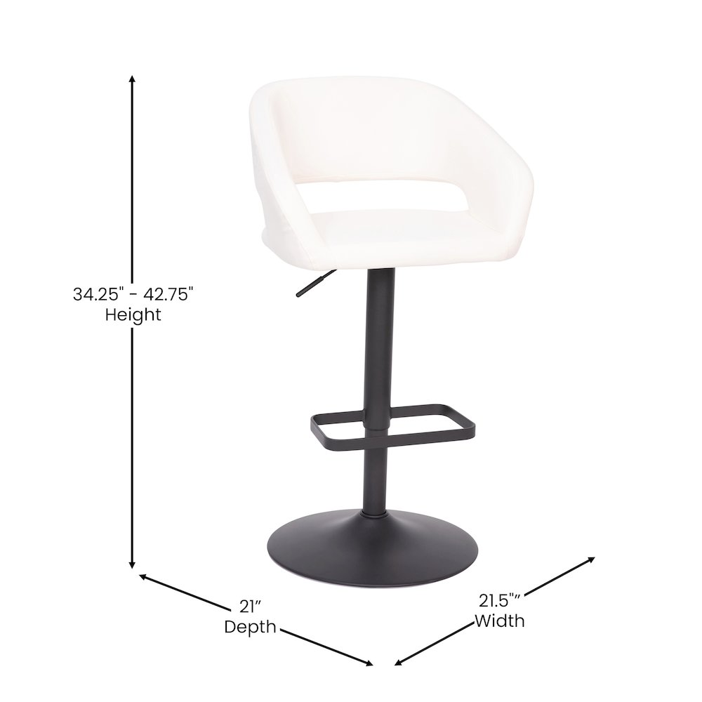 Contemporary adjustable swivel bar stool by Start2Finish featuring a sleek design, cushioned seat, and metal base with footrest.