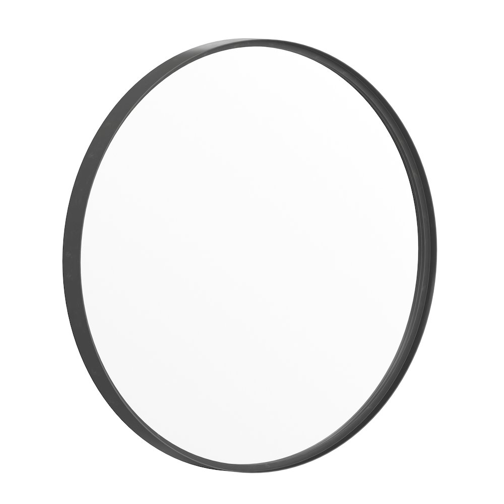 Round wall mount accent mirror by Start2Finish, modern 27.5-inch diameter design with sleek wall fixture.