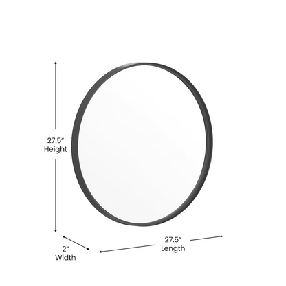 Modern 27.5-inch round wall mount accent mirror by Start2Finish, showing a sleek, circular design with a wall-mounted frame.