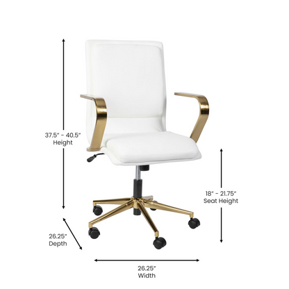Modern elevated mid-back executive office chair by Start2Finish with cushioned upholstery and adjustable height for comfortable workspace seating.