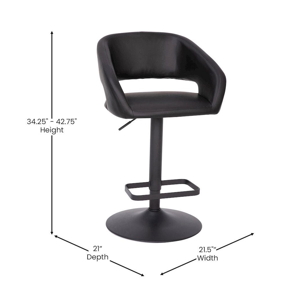 Contemporary adjustable swivel bar stool by Start2Finish with a modern design, featuring a cushioned seat and metal base.