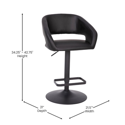 Contemporary adjustable swivel bar stool by Start2Finish with a modern design, featuring a cushioned seat and metal base.