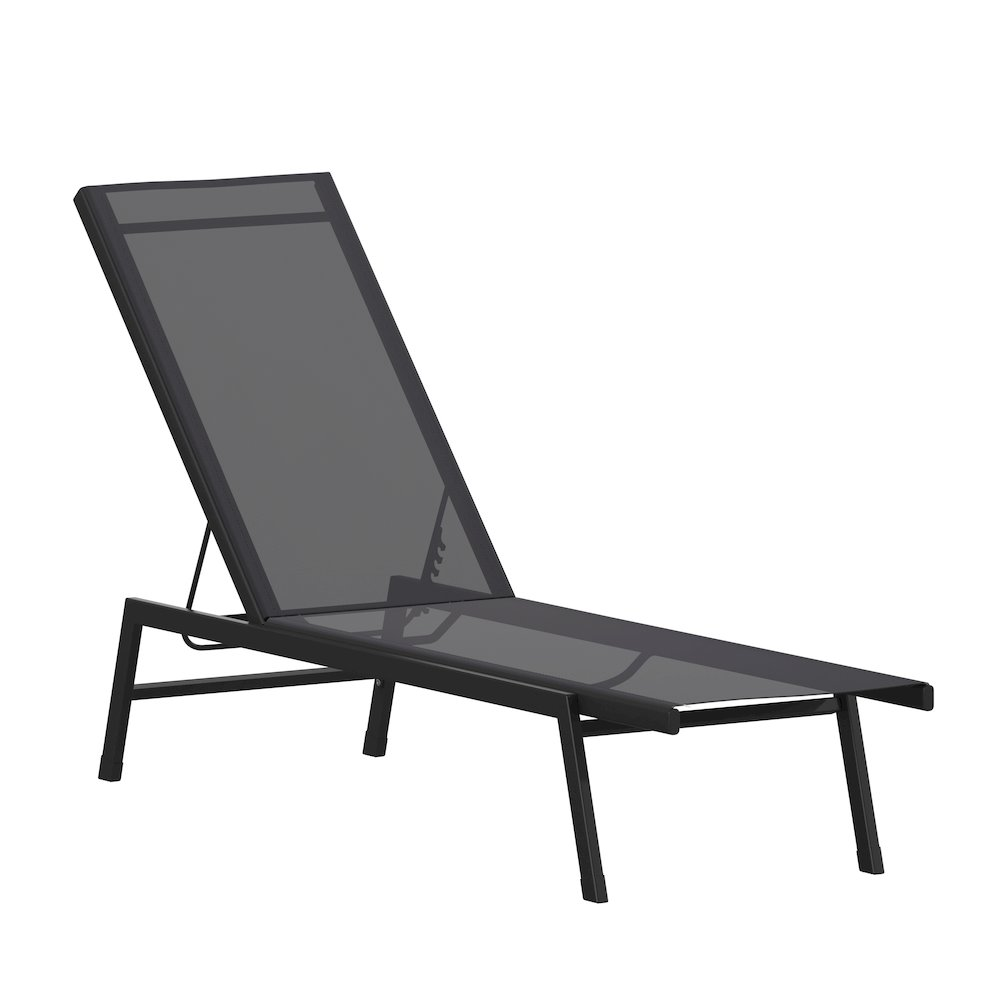Modern outdoor chaise lounge chair by Start2Finish with a sleek design and cushioned seat for relaxation in outdoor spaces.