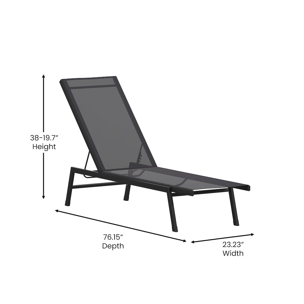Modern outdoor chaise lounge chair by Start2Finish with a sleek design, cushioned seat, and sturdy metal frame for outdoor relaxation.