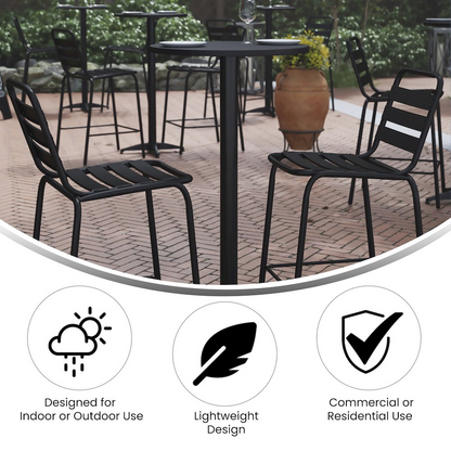 Modern round bar height table by Start2Finish with a sleek surface, ideal for commercial or residential use.