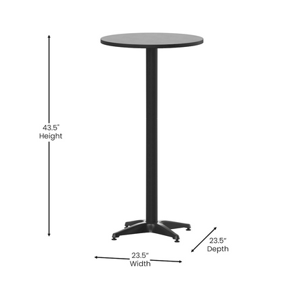 Modern round bar height table by Start2Finish, featuring a sleek design suitable for commercial or residential spaces