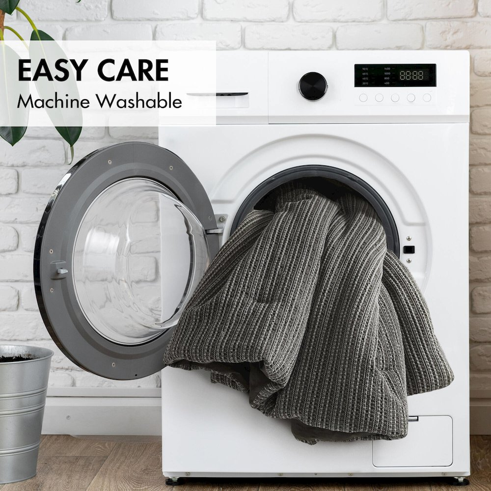 Start2Finish Lyon Waffle Washed Comforter Set in charcoal with textured waffle pattern, soft and cozy bedding for a stylish bedroom look.