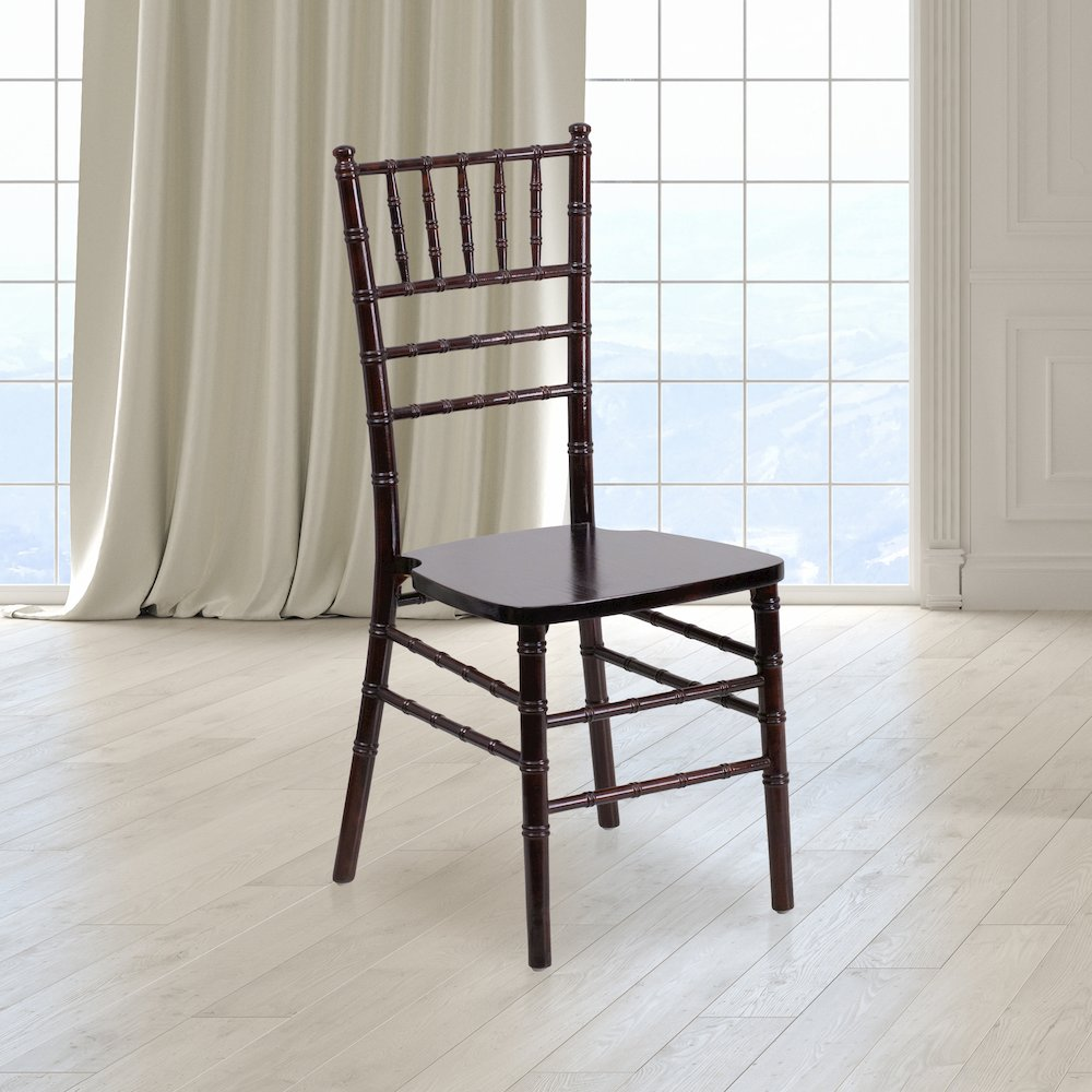Walnut wood Chiavari chair from Start2Finish, showcasing a classic furniture piece with elegant design and smooth finish.