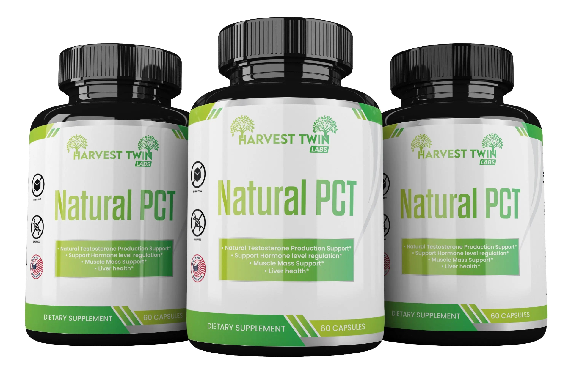 Start2Finish Natural PCT Testosterone Booster supplement container with label and capsules, designed to support testosterone recovery.
