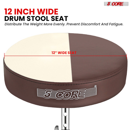 Start2Finish 5 Core Drum Throne with 3-inch padded seat, height adjustable for drumming practice and performances