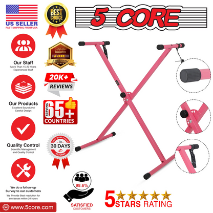 Start2Finish 5-core X shape adjustable keyboard stand for DJ controllers, foldable and portable musical instrument support.