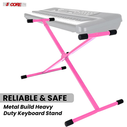 Start2Finish 5 core X shape keyboard stand, adjustable height, foldable, portable for DJ controllers and musical instruments.