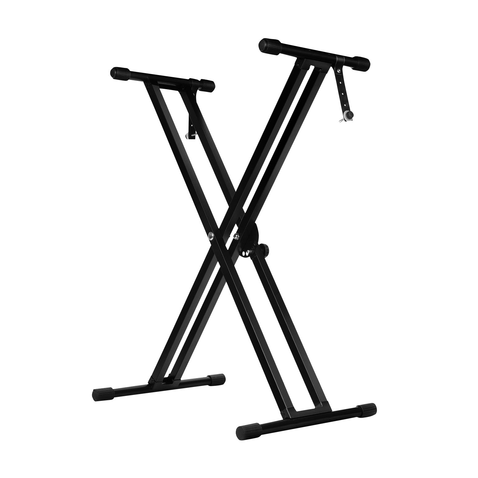 Start2Finish 5-core keyboard stand with dual X-shape design, adjustable, foldable, portable for musical instruments and DJ controllers.