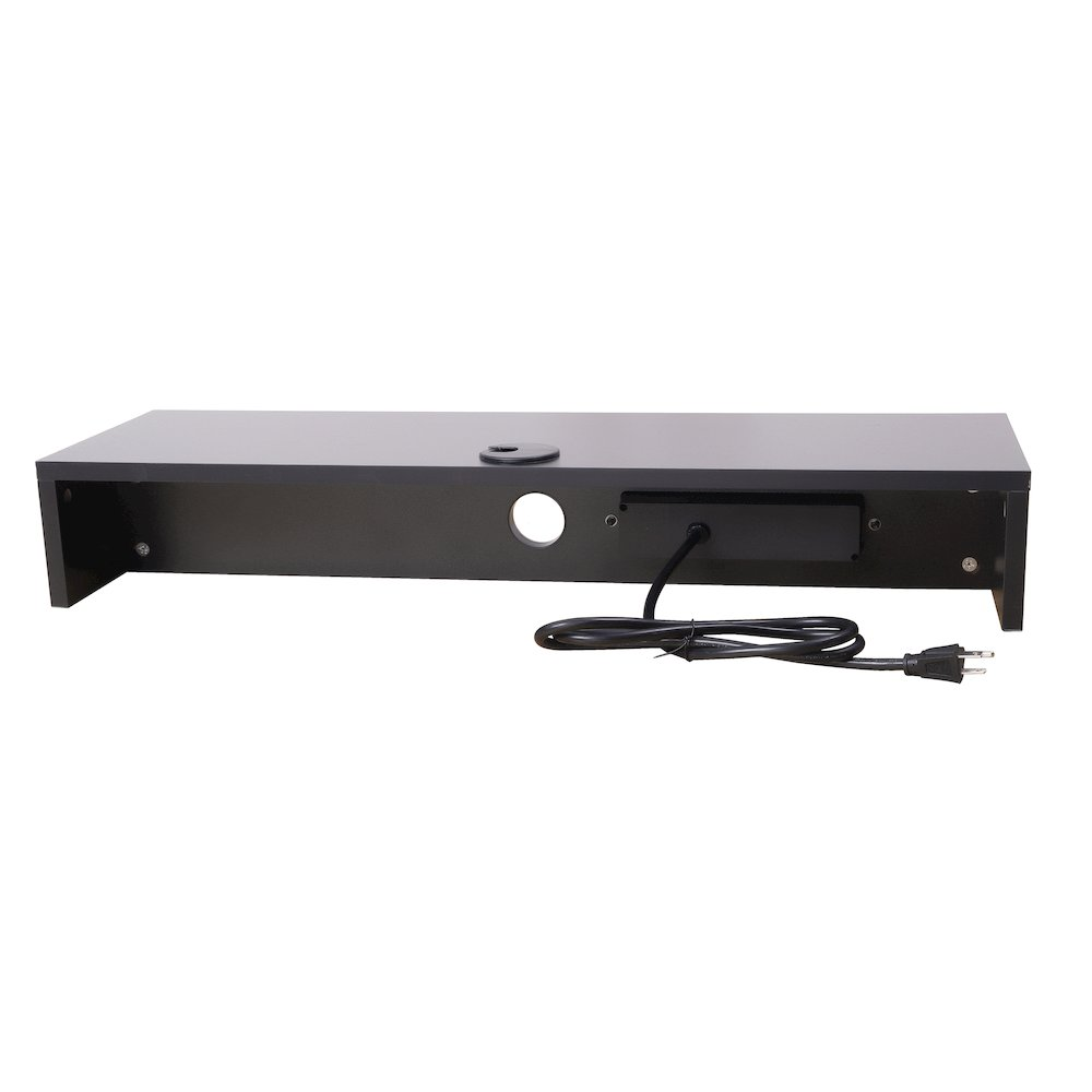Start2Finish 30-inch dual monitor stand with built-in AC outlets and USB charging strip, supporting multiple monitors and devices.