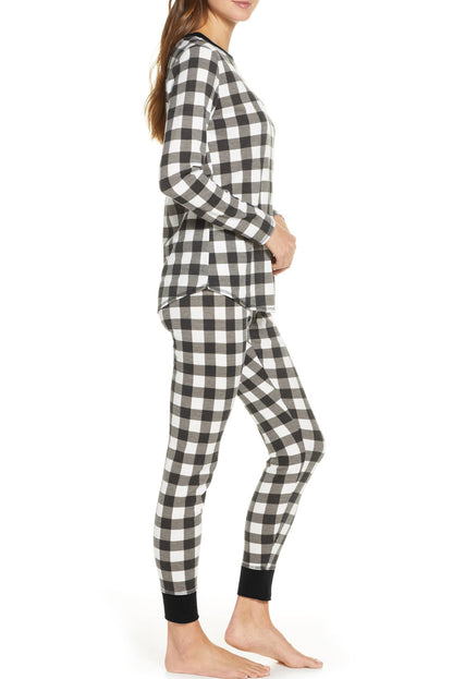 Black plaid two-piece women&