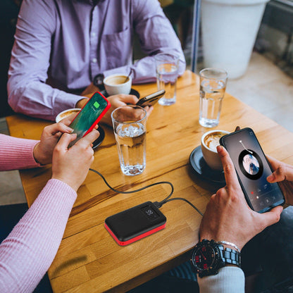 Pear Daisy 1W portable power bank with dual USB ports, external battery pack for charging devices on the go.