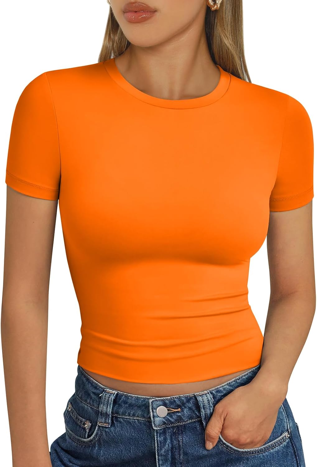 Trendy Queen Womens Short Sleeve T Shirt Buttery Soft Summer Tops Basic Tees