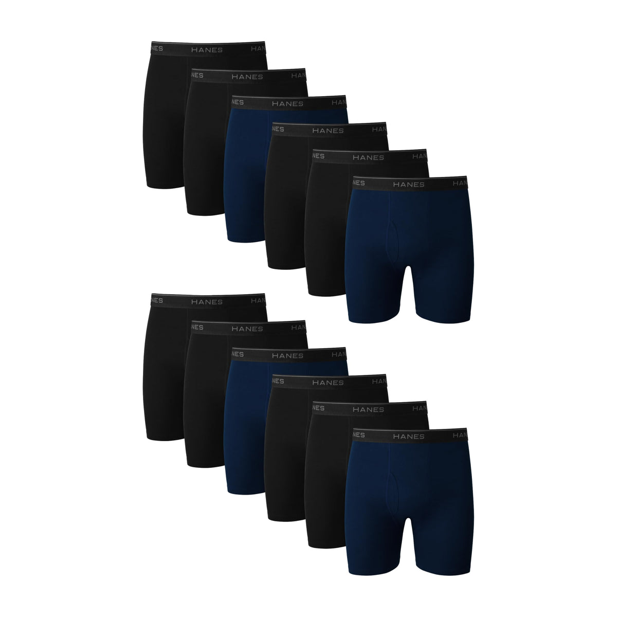 Hanes mens Underwear Boxer Briefs Pack, Cool &amp; Breathable Cotton Moisture-wicking Underwear for Men, No Ride Up