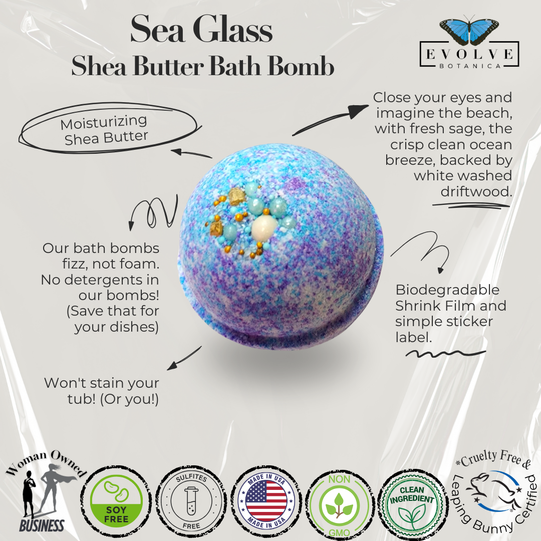 Start2Finish Sea Glass Bath Bomb showing a vibrant, colorful spherical bath product with textured surface for Bath &amp; Body use.