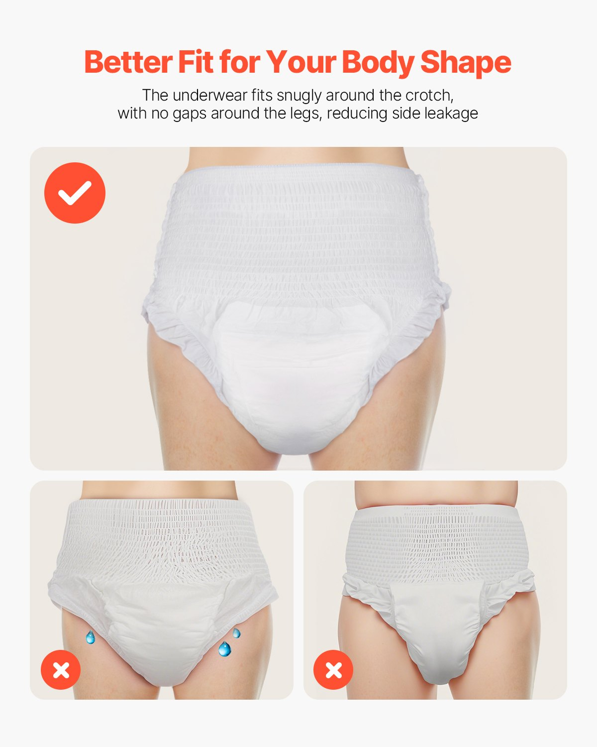 Start2Finish VEVOR adult incontinence underwear, high absorbency, disposable pull-ups with leakproof leg cuffs and wetness indicator, size M, 64 count