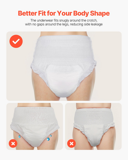 Start2Finish VEVOR adult incontinence underwear, high absorbency, disposable pull-ups with leakproof leg cuffs and wetness indicator, size M, 64 count