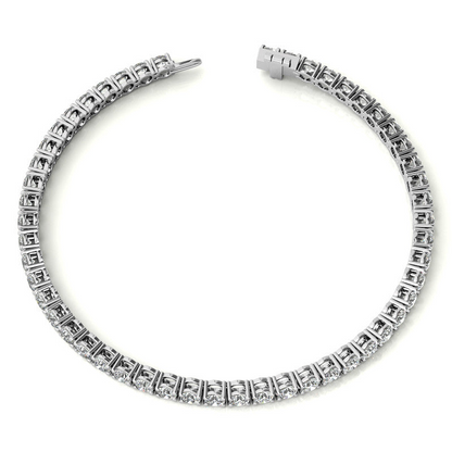 Start2Finish 6.00 CTW AGI Certified Lab Grown Diamond Tennis Bracelet in 14K white gold overlay, featuring sparkling diamonds.